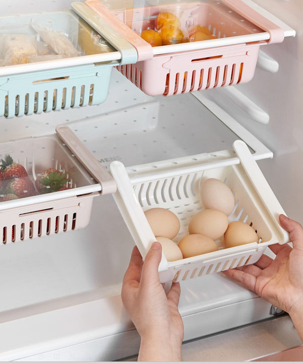 Refrigerator Storage Basket Stretchable Multifunction Kitchen Refrigerator Storage Box