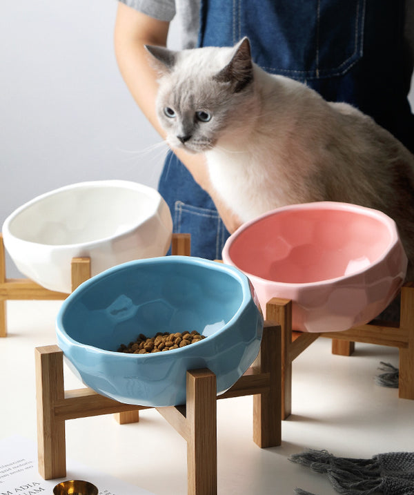 Pet bowl oblique mouth cat bowl food bowl dog bowl method bucket food bowl