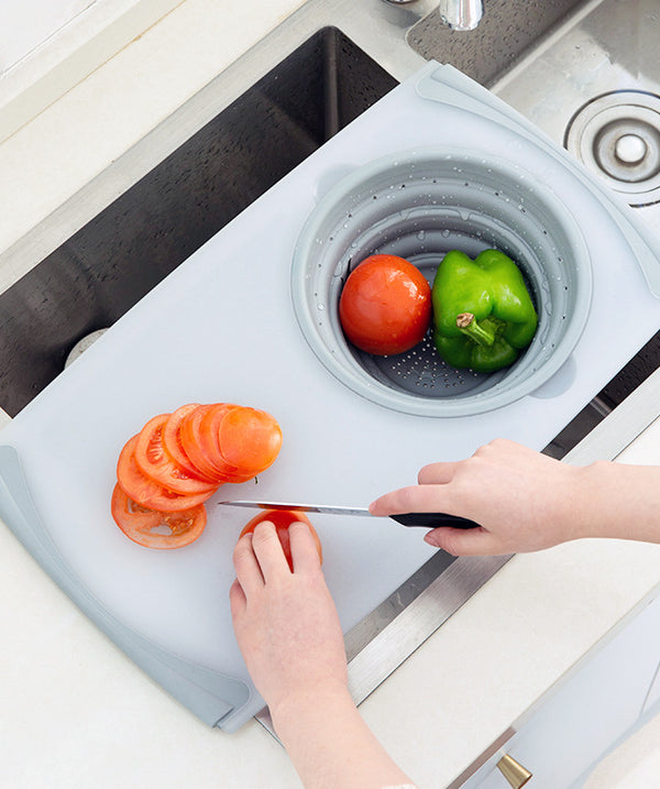 Innovative Multi-Functional 3 in 1 Chopping Board Detachable Folding Drain Basket Sink Cutting Board