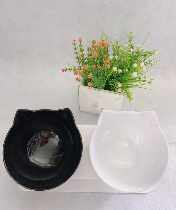 Cat Double Bowl Cat Food Bowl Protects Cervical Vertebra