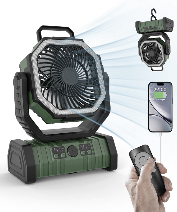 Outdoor Household Power Bank LED Light Camping Fan