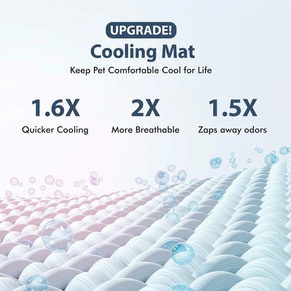 Smartrivo Ice Silk Cooling Pet Mat Blue Non-Slip Washable