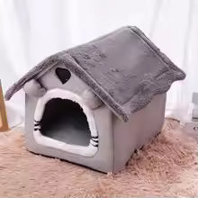Foldable Warm Pet House Bed