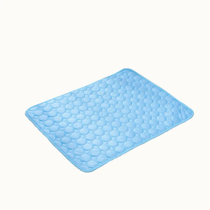 Smartrivo Ice Silk Cooling Pet Mat Blue Non-Slip Washable