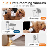 Pet Grooming Vacuum Kit – Dog Deshedding Vacuum with Clipper, Nail Grinder & 7 Tools, view 2