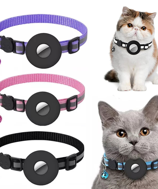 Reflective Collar Waterproof Holder Case For Airtag Air Tag Airtags Protective Cover Cat Dog Kitten Puppy Nylon Collar
