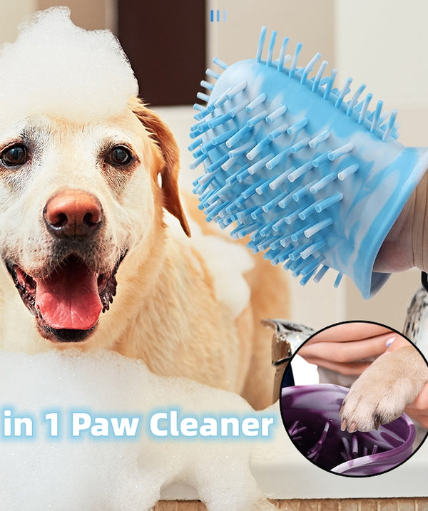 2 In 1 Dog Paw Cleaner Cup Soft Pet Dog Foot Cleaning Washer Brush Cup Portable Pet Foot Washer Paw Clean Brush Foot Cleaning Bucket Pet Products
