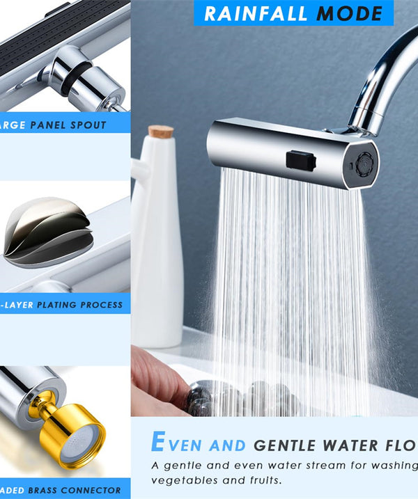 Kitchen Faucet Waterfall Outlet Splash Proof Universal Rotating Bubbler Multifunctional Water Nozzle Extension Kitchen Gadgets