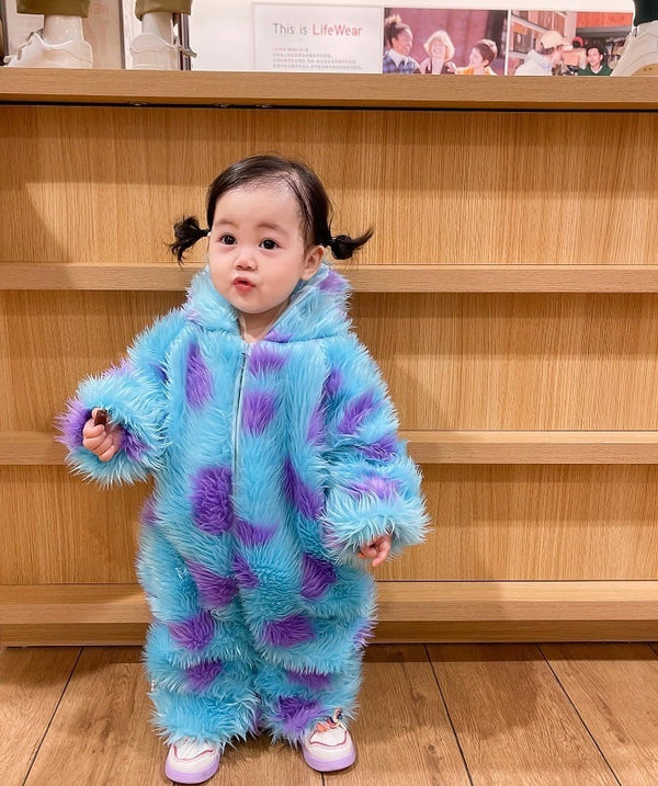 Cute Animal Baby Jumpsuit With Hooded Zipper