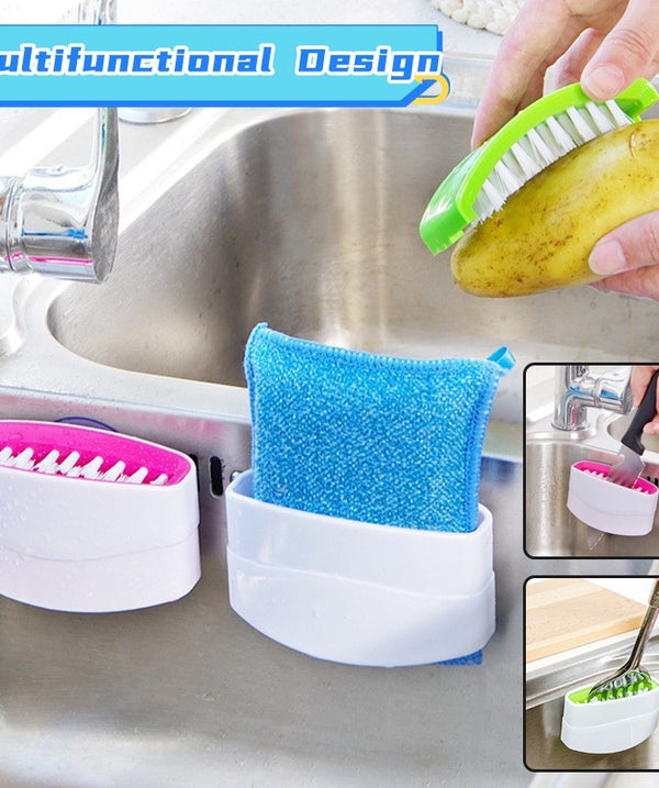 Creative Kitchen Knife And Fork Chopsticks Cleaning Brush With Suction Cup Fruit And Vegetable Cleaning Brush Kitchen Cleaning Brush