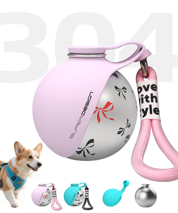 Creative Portable Outdoor Pet Stainless Steel Water Cup Small Dog Water Bottle Convenient Dog Drink Dispenser Puppy Travel Portable Water Bowl Pet Products